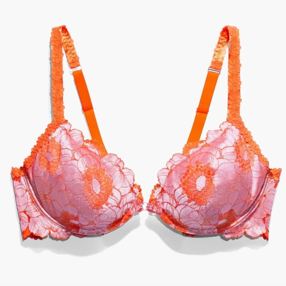 Savage X Fenty Perfect Poppy Unlined Lace Demi Bra 38D NWT Pearly Purple
